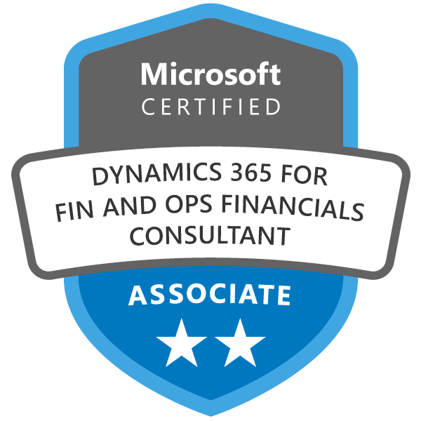 Dynamics 365 for Finance and Operations, Financials Consultant Associate