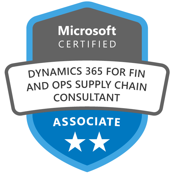 Dynamics 365 for Finance and Operations, Supply Chain Consultant Associate